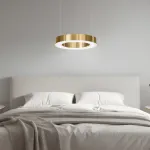 Подвесная люстра Light Ring Horizontal D30 Золотой с акриловым плафоном от ImperiumLoft