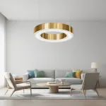 Подвесная люстра Light Ring Horizontal D30 Золотой с акриловым плафоном от ImperiumLoft