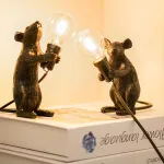 Настольная лампа Mouse Sitting Black с оригинальным оформлением в виде милой мышки от ImperiumLoft