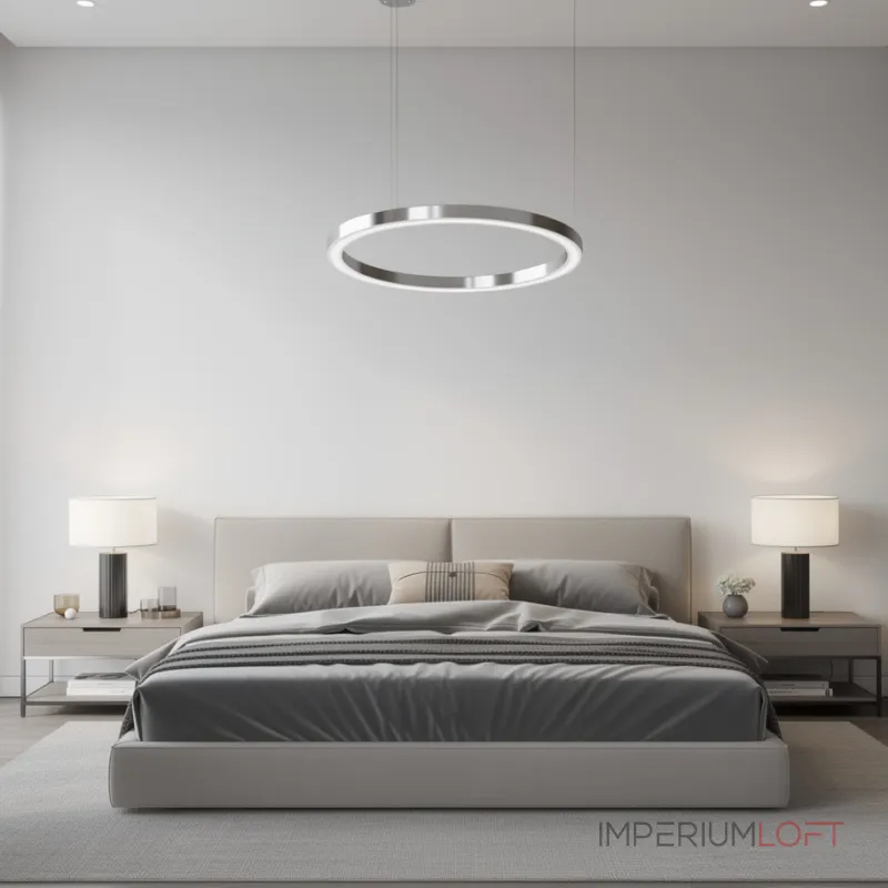 Подвесная люстра Light Ring Horizontal D120 Хром с акриловым плафоном от ImperiumLoft Подвесная люстра Light Ring Horizontal D120 Хром с акриловым плафоном от ImperiumLoft