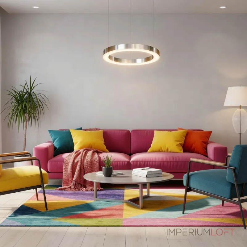 Подвесная люстра Light Ring Horizontal D30 Хром с акриловым плафоном от ImperiumLoft Подвесная люстра Light Ring Horizontal D30 Хром с акриловым плафоном от ImperiumLoft