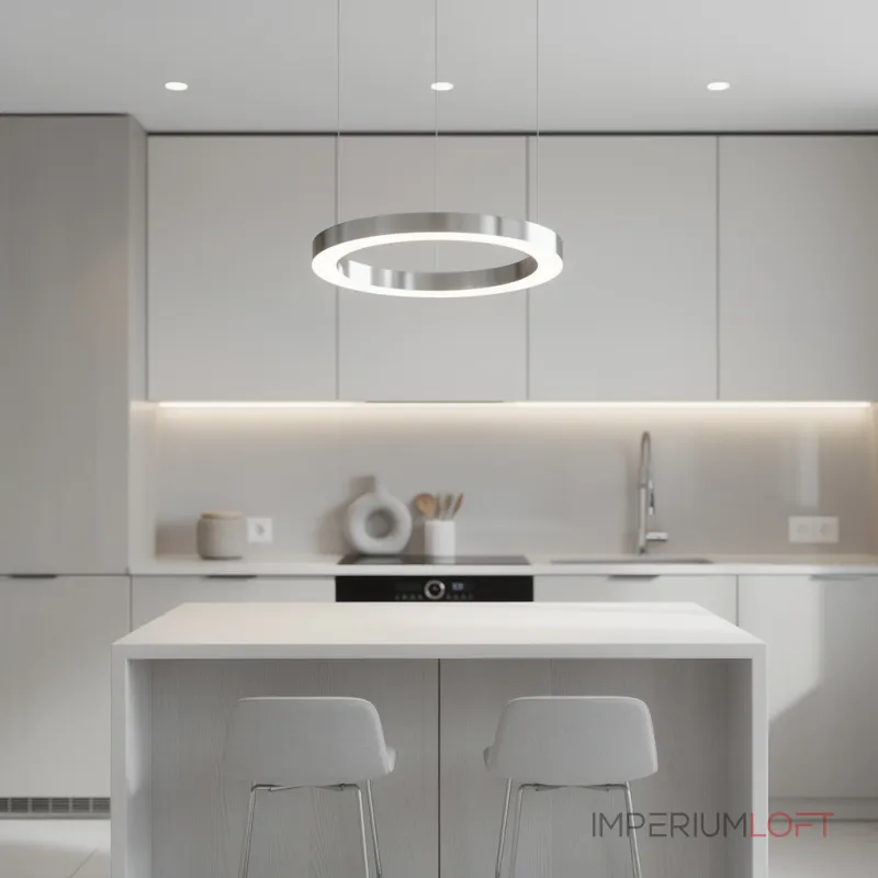 Подвесная люстра Light Ring Horizontal D30 Хром с акриловым плафоном от ImperiumLoft Подвесная люстра Light Ring Horizontal D30 Хром с акриловым плафоном от ImperiumLoft