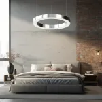 Подвесная люстра Light Ring Horizontal D30 Хром с акриловым плафоном от ImperiumLoft