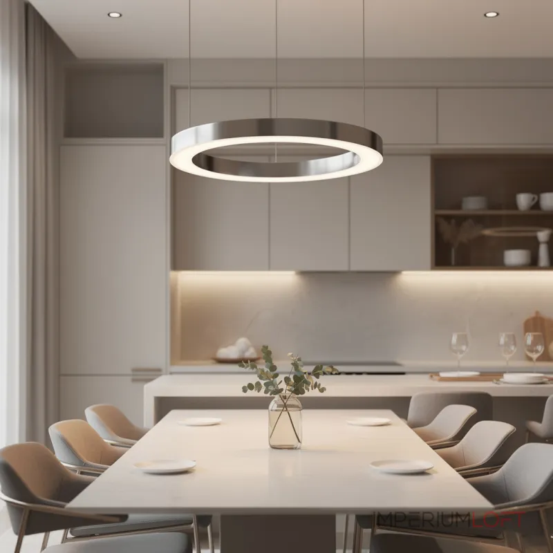 Подвесная люстра Light Ring Horizontal D50 Хром с акриловым плафоном от ImperiumLoft Подвесная люстра Light Ring Horizontal D50 Хром с акриловым плафоном от ImperiumLoft