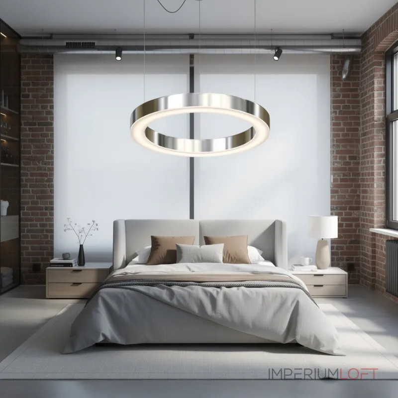 Подвесная люстра Light Ring Horizontal D50 Хром с акриловым плафоном от ImperiumLoft Подвесная люстра Light Ring Horizontal D50 Хром с акриловым плафоном от ImperiumLoft