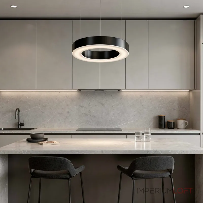 Подвесная люстра Light Ring Horizontal D30 Чёрный с акриловым плафоном от ImperiumLoft Подвесная люстра Light Ring Horizontal D30 Чёрный с акриловым плафоном от ImperiumLoft