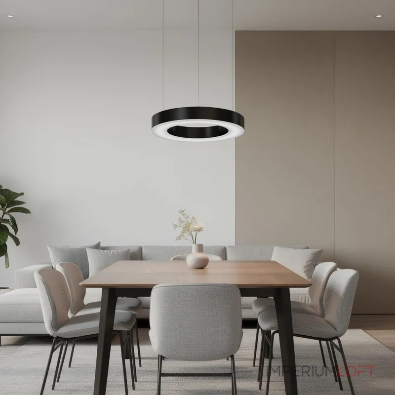 Подвесная люстра Light Ring Horizontal D30 Чёрный с акриловым плафоном от ImperiumLoft Подвесная люстра Light Ring Horizontal D30 Чёрный с акриловым плафоном от ImperiumLoft