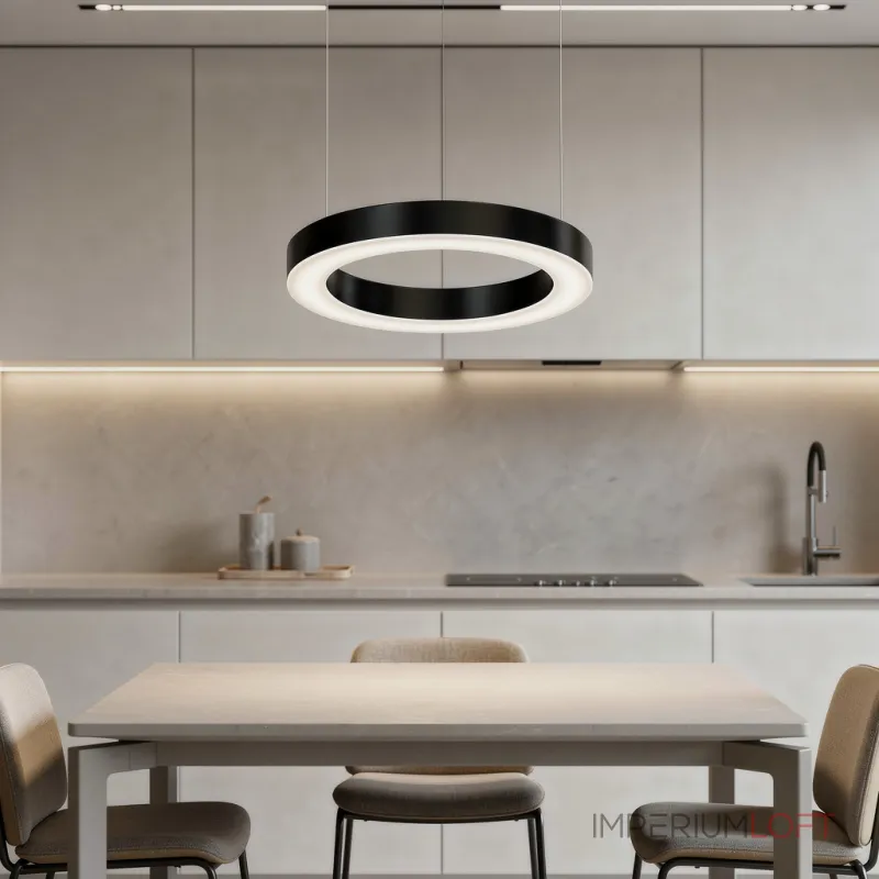 Подвесная люстра Light Ring Horizontal D40 Чёрный с акриловым плафоном от ImperiumLoft Подвесная люстра Light Ring Horizontal D40 Чёрный с акриловым плафоном от ImperiumLoft