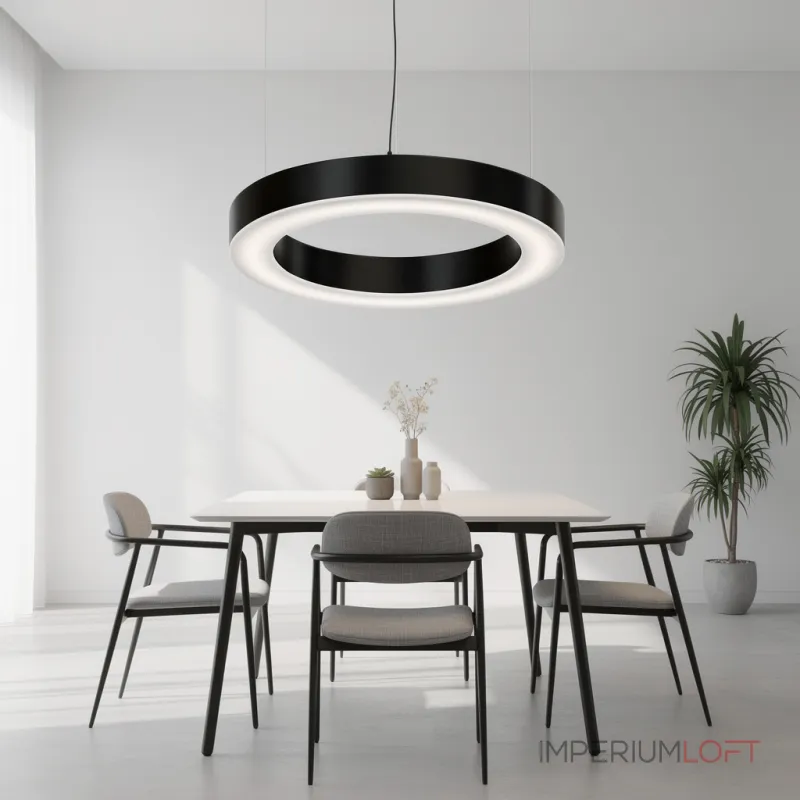 Подвесная люстра Light Ring Horizontal D40 Чёрный с акриловым плафоном от ImperiumLoft Подвесная люстра Light Ring Horizontal D40 Чёрный с акриловым плафоном от ImperiumLoft