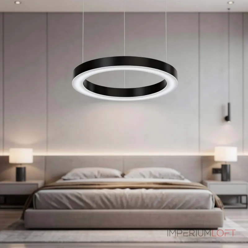 Подвесная люстра Light Ring Horizontal D50 Чёрный с акриловым плафоном от ImperiumLoft Подвесная люстра Light Ring Horizontal D50 Чёрный с акриловым плафоном от ImperiumLoft