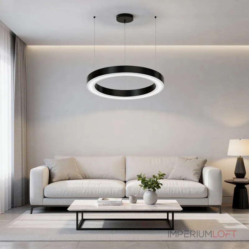Подвесная люстра Light Ring Horizontal D50 Чёрный с акриловым плафоном от ImperiumLoft Подвесная люстра Light Ring Horizontal D50 Чёрный с акриловым плафоном от ImperiumLoft