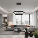 Подвесная люстра Light Ring Horizontal D50 Чёрный с акриловым плафоном от ImperiumLoft