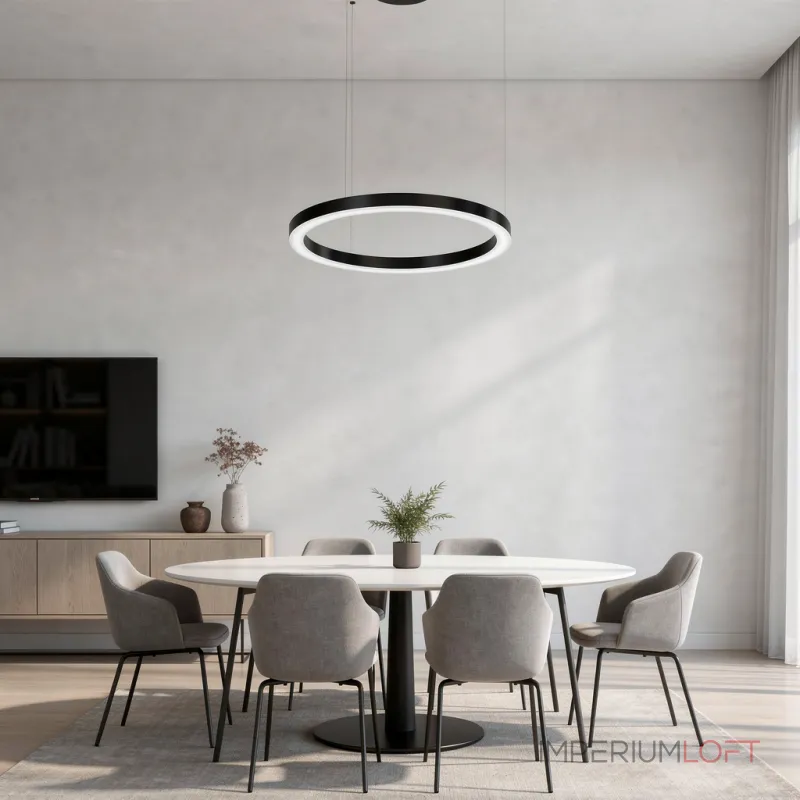 Подвесная люстра Light Ring Horizontal D60 Чёрный с акриловым плафоном от ImperiumLoft Подвесная люстра Light Ring Horizontal D60 Чёрный с акриловым плафоном от ImperiumLoft