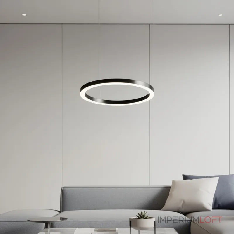Подвесная люстра Light Ring Horizontal D60 Чёрный с акриловым плафоном от ImperiumLoft Подвесная люстра Light Ring Horizontal D60 Чёрный с акриловым плафоном от ImperiumLoft