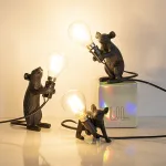 Настольная лампа Mouse Lying Black с оригинальным оформлением в виде милой мышки от ImperiumLoft