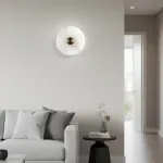 Светодиодный настенный светильник LEIA Marble D30 с плафоном из мрамора от ImperiumLoft