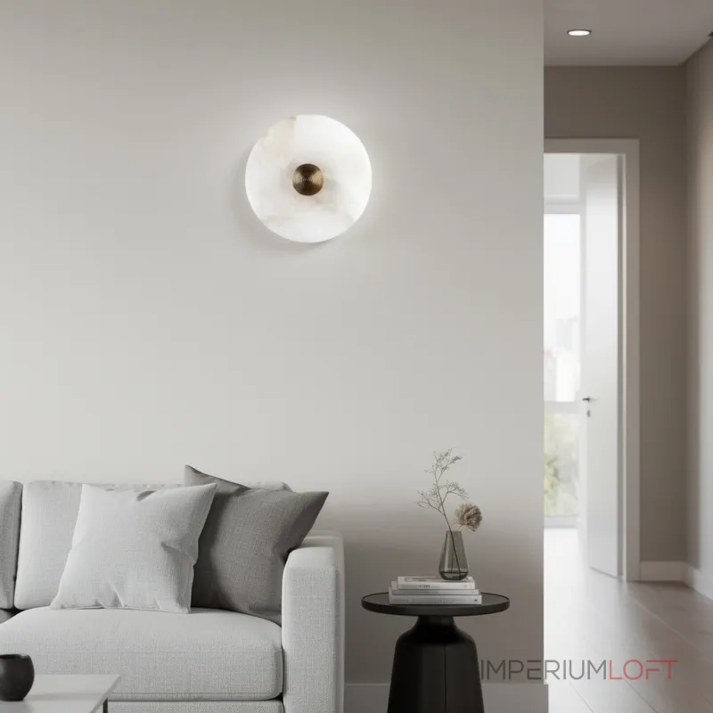 Светодиодный настенный светильник LEIA Marble D30 с плафоном из мрамора от ImperiumLoft Светодиодный настенный светильник LEIA Marble D30 с плафоном из мрамора от ImperiumLoft