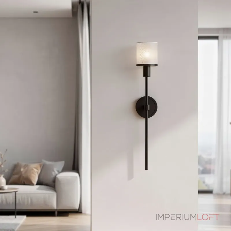 Настенный светильник Aurel Black со стеклянным плафоном ImperiumLoft