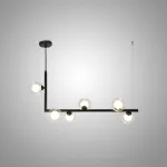Подвесной светильник LINDA LONG P6 Black Double со стеклянными двойными шарами от ImperiumLoft