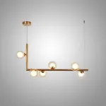 Подвесной светильник LINDA LONG P6 Gold Double со стеклянными двойными шарами от ImperiumLoft