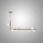 Подвесной светильник LINDA LONG P7 Gold Double со стеклянными двойными шарами от ImperiumLoft