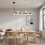 Подвесной светильник LINDA LONG P10 Black Double со стеклянными двойными шарами от ImperiumLoft