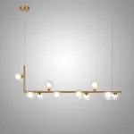 Подвесной светильник LINDA LONG P10 Gold Double со стеклянными двойными шарами от ImperiumLoft