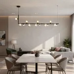 Подвесной светильник LINDA LONG P13 Black Double со стеклянными двойными шарами от ImperiumLoft