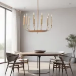 Люстра на штанге RH Quenouilles Round Chandelier D900 Brass в индустриальном стиле от ImperiumLoft