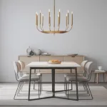 Люстра на штанге RH Quenouilles Round Chandelier D900 Brass в индустриальном стиле от ImperiumLoft