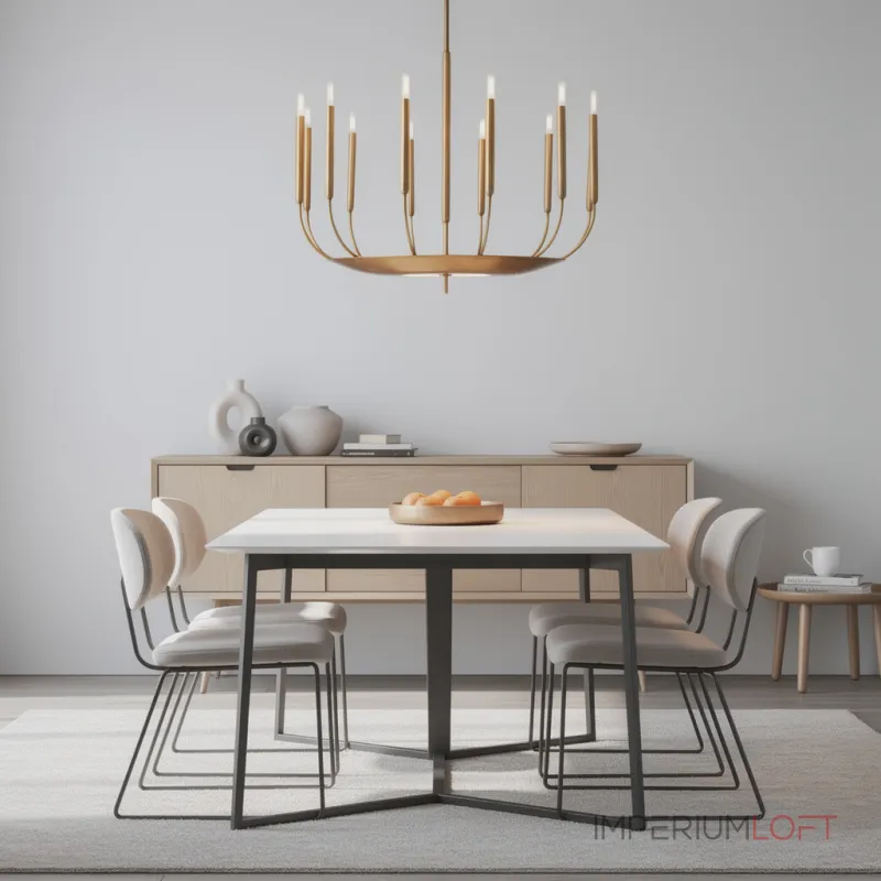 Люстра на штанге RH Quenouilles Round Chandelier D900 Brass в индустриальном стиле от ImperiumLoft Люстра на штанге RH Quenouilles Round Chandelier D900 Brass в индустриальном стиле от ImperiumLoft