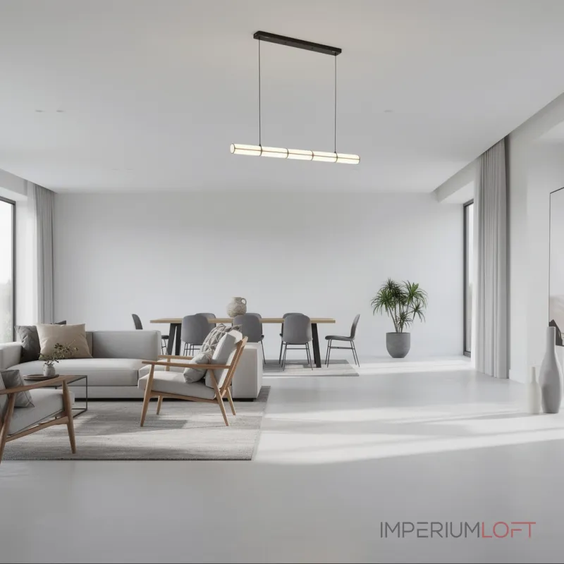 Подвесной светильник Roll and Hill Endless Straight Black L210 с акриловым плафоном от ImperiumLoft