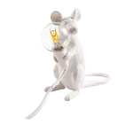 Настольная лампа Mouse Standing White Left с оригинальным оформлением в виде милой мышки от ImperiumLoft