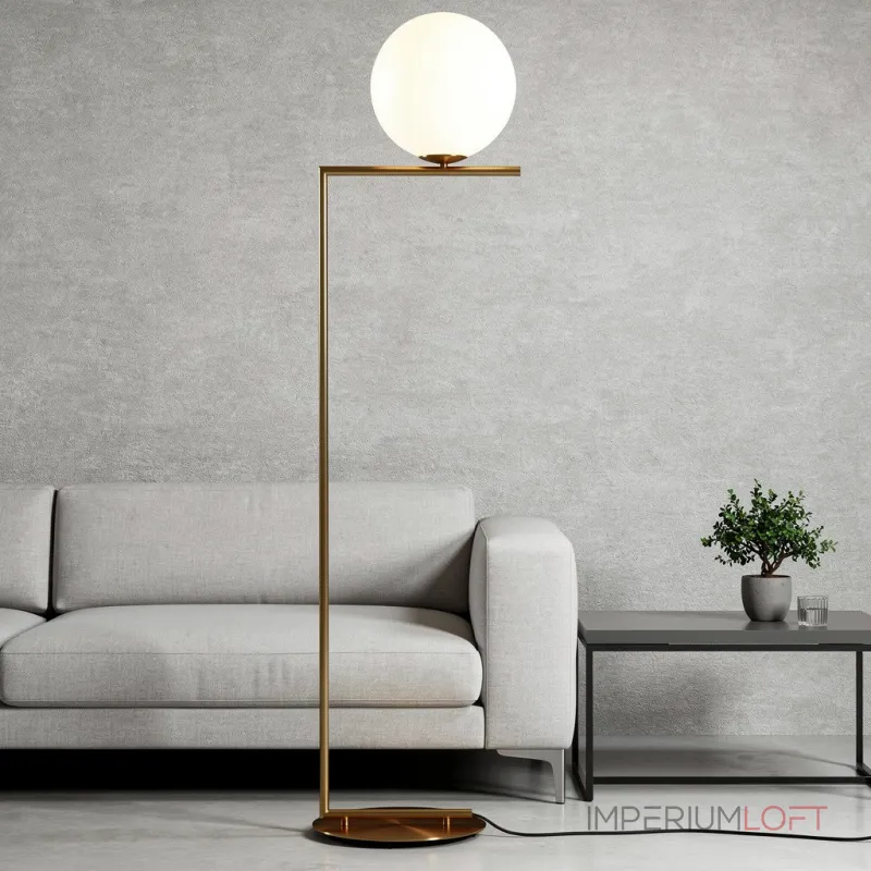 Торшер  FlexIC Lights Family Michael Anastassiades Gold со стеклянным плафоном в форме шара от ImperiumLoft