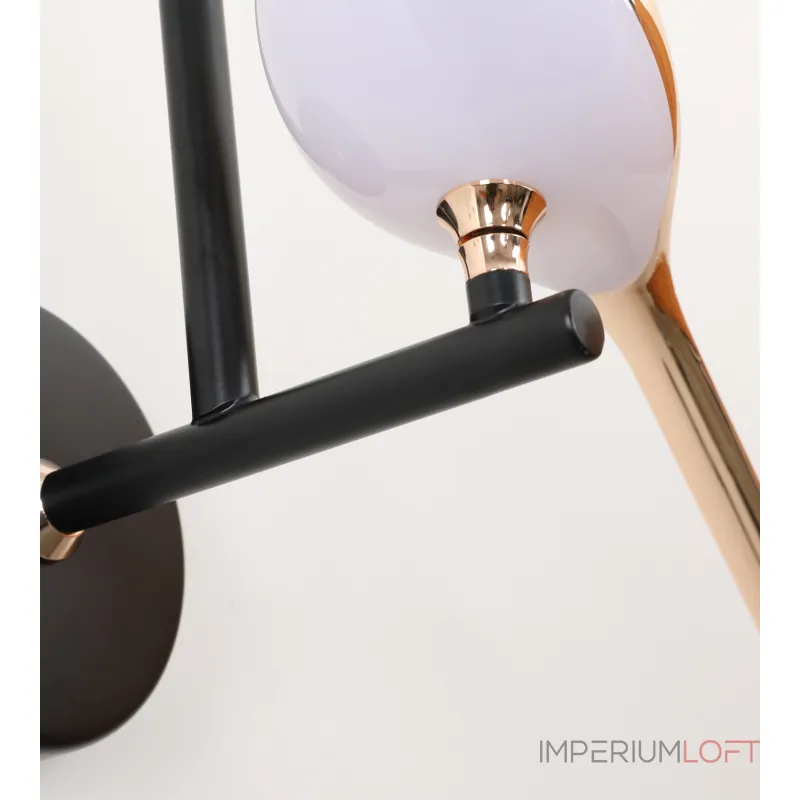 08446-2,33 Бра Арси черный/золото w28 h38 Led 2*10W (4000K) от ImperiumLoft