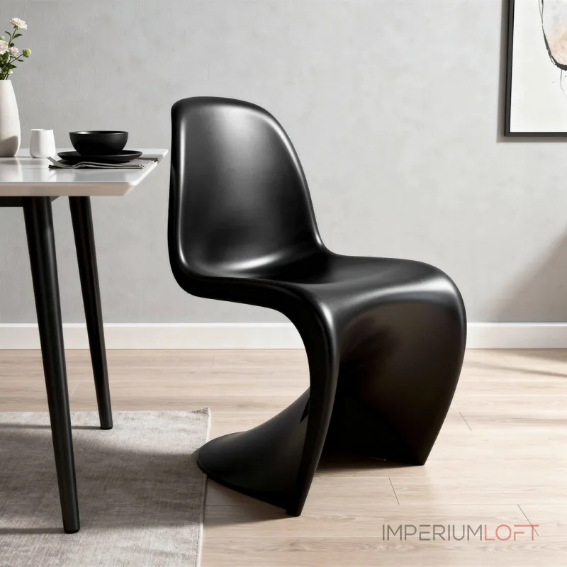 Стул Panton Black изогнутой формы от LaLume Стул Panton Black изогнутой формы от LaLume