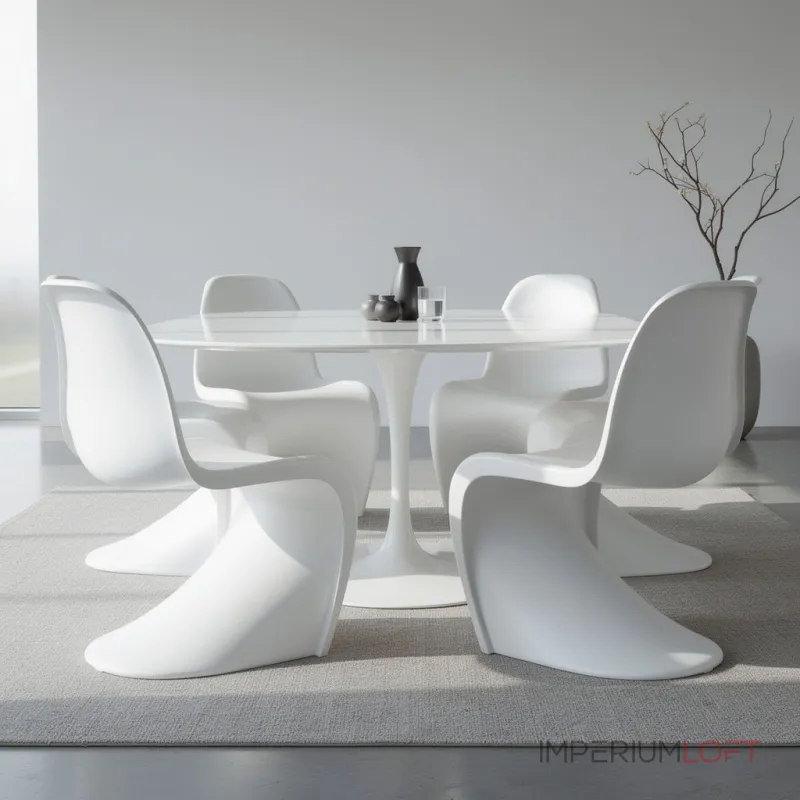 Стул Panton White изогнутой формы от LaLume Стул Panton White изогнутой формы от LaLume