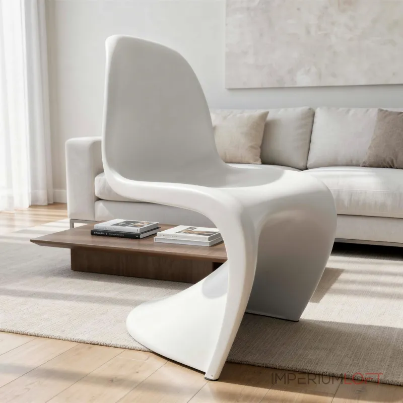 Стул Panton White изогнутой формы от LaLume Стул Panton White изогнутой формы от LaLume