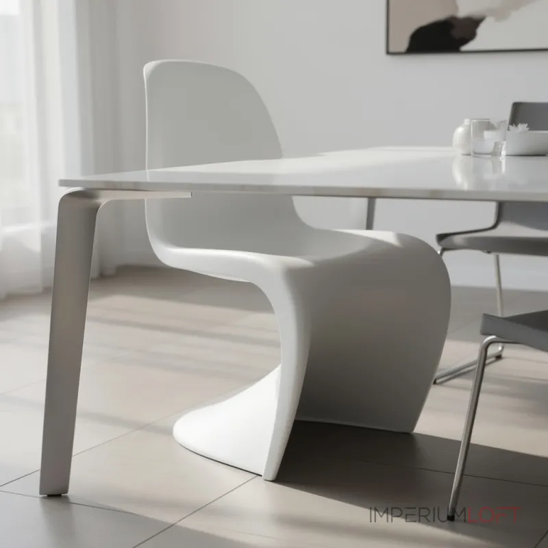 Стул Panton White изогнутой формы от LaLume Стул Panton White изогнутой формы от LaLume
