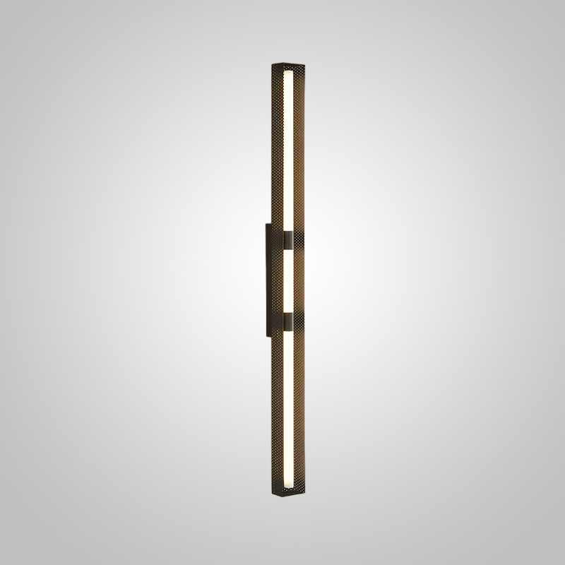 Серия светодиодных настенных светильников с удлиненным цилиндрическим плафоном и антибликовой решеткой по бокам Бра ERKER WALL H90 Black от ImperiumLoft Серия светодиодных настенных светильников с удлиненным цилиндрическим плафоном и антибликовой решеткой по бокам Бра ERKER WALL H90 Black от ImperiumLoft