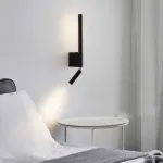 Минималистичный светодиодный настенный светильник с поворотным удлиненным источником рассеянного света и спотом для чтения Бра VILGOT от ImperiumLoft