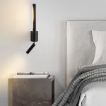 Минималистичный светодиодный настенный светильник с поворотным удлиненным источником рассеянного света и спотом для чтения Бра VILGOT от ImperiumLoft