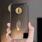 Настенный светильник в виде выгнутого диска с LED подсветкой Бра AQUILA WALL Brass от ImperiumLoft