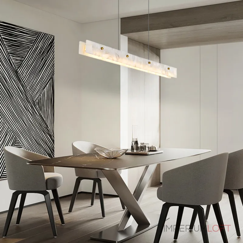 Реечный светильник из двух длинных прямоугольных мраморных пластин с LED-подсветкой JASON L150 от ImperiumLoft