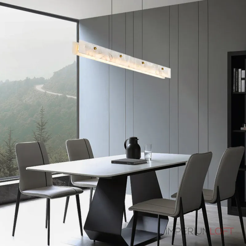 Реечный светильник из двух длинных прямоугольных мраморных пластин с LED-подсветкой JASON L150 от ImperiumLoft