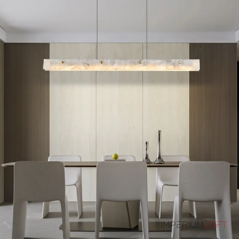 Реечный светильник из двух длинных прямоугольных мраморных пластин с LED-подсветкой JASON L150 от ImperiumLoft