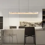 Реечный светильник из двух длинных прямоугольных мраморных пластин с LED-подсветкой JASON L150 от ImperiumLoft