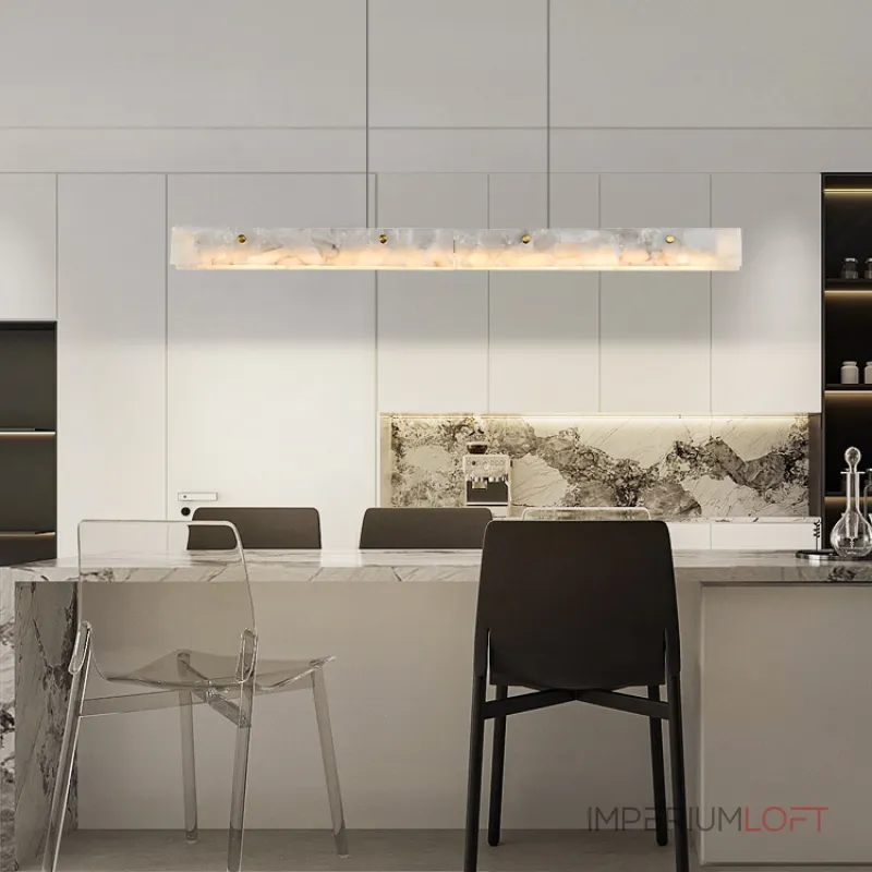 Реечный светильник из двух длинных прямоугольных мраморных пластин с LED-подсветкой JASON L150 от ImperiumLoft