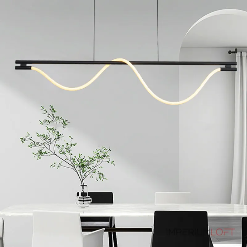 Cерия реечных светильников из латуни с оптическим силикагелем и гибким плетеным волокном GLORIFY OPTIC LUX LONG L120 Black от ImperiumLoft