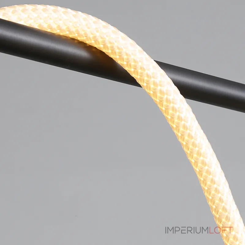 Cерия реечных светильников из латуни с оптическим силикагелем и гибким плетеным волокном GLORIFY OPTIC LUX LONG L120 Black от ImperiumLoft
